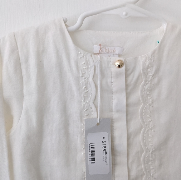 Chloe Toddler Peter Pan Scalloped Embroidered Blouse 2T - Picture 2 of 3